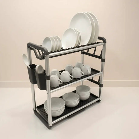 3-Tier Aluminium Dish Drainer Kitchen Storage Dish Racks