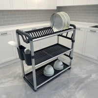 3-Tier Aluminium Dish Drainer Kitchen Storage Dish Racks