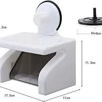 Waterproof Suction Tissue Holder – White Bathroom Accessories Toilet Paper Holders