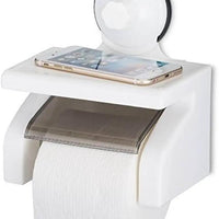 Waterproof Suction Tissue Holder – White Bathroom Accessories Toilet Paper Holders