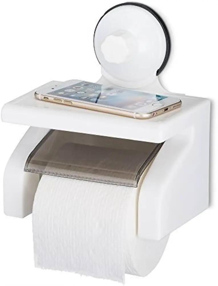 Waterproof Suction Tissue Holder – White Bathroom Accessories Toilet Paper Holders