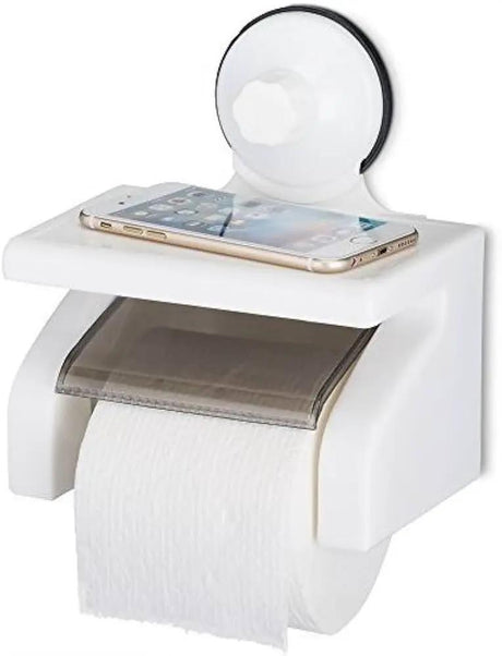 Waterproof Suction Tissue Holder – White Bathroom Accessories Toilet Paper Holders