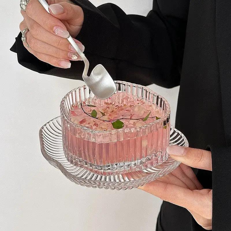 Cloud Glass Dessert Bowl Set Kitchen & Dining Serving Bowls
