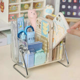 Rotating Acrylic Storage Box – 6-Compartment Desktop Organiser Storage & Organisation Desktop Organizers