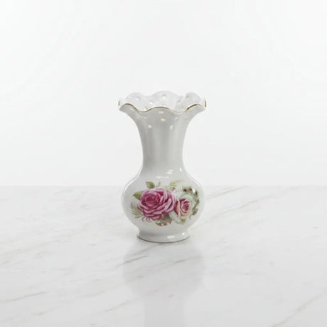 Bone China Floral Vase – White, Big Bottom, 15x39cm Home Decor Vases