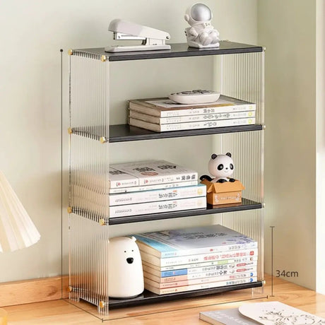 Multipurpose Storage Rack – Wood & Acrylic, 48x34x15cm Storage & Organisation Rack Bookcases & Shelves