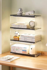 Multipurpose Storage Rack – Wood & Acrylic, 48x34x15cm Storage & Organisation Rack Bookcases & Shelves