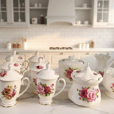 Luxury Bone China Collection – 5pc Set Kitchen & Dining Dinnerware Sets