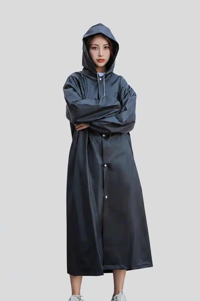 Adult Unisex Hooded Waterproof Poncho Raincoat Apparel & Outerwear Rain Coats