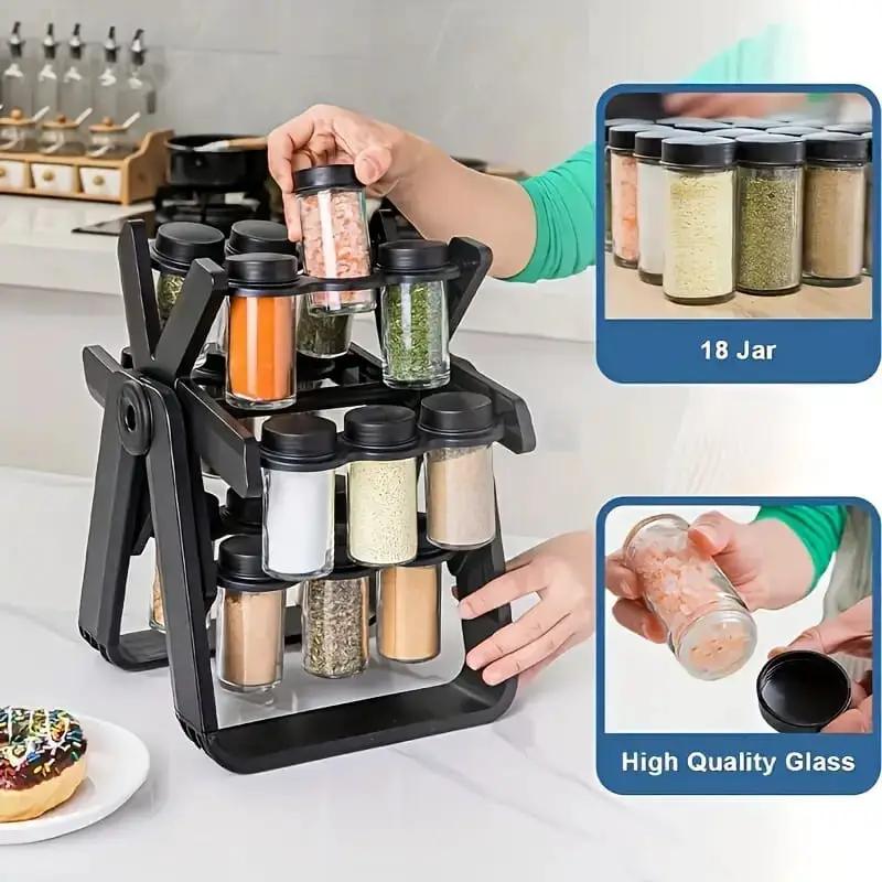 Windmill Rotating Spice Rack – 18 Jars Kitchen & Dining Spice Organizers