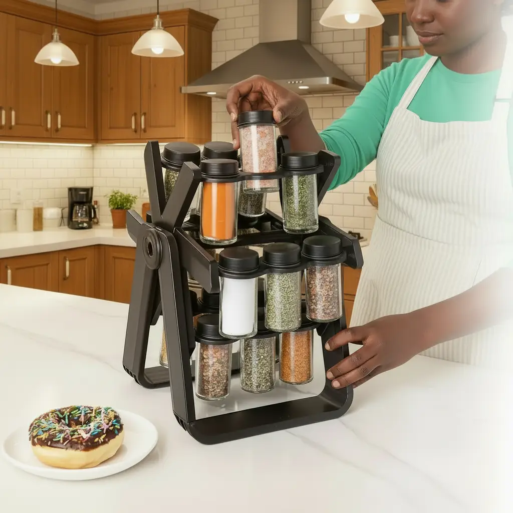 Windmill Rotating Spice Rack – 18 Jars Kitchen & Dining Spice Organizers
