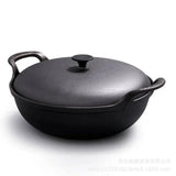 Pre-Seasoned Cast Iron Wok with Lid – 30cm, 5L Cookware Woks