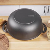 Pre-Seasoned Cast Iron Wok with Lid – 30cm, 5L Cookware Woks