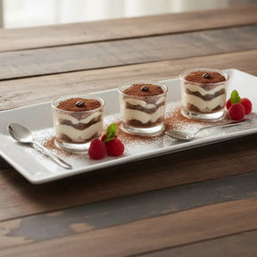 Ceramic Rectangle Shallow Platter – White, 14"x6.5" Kitchen & Dining Serving Platters