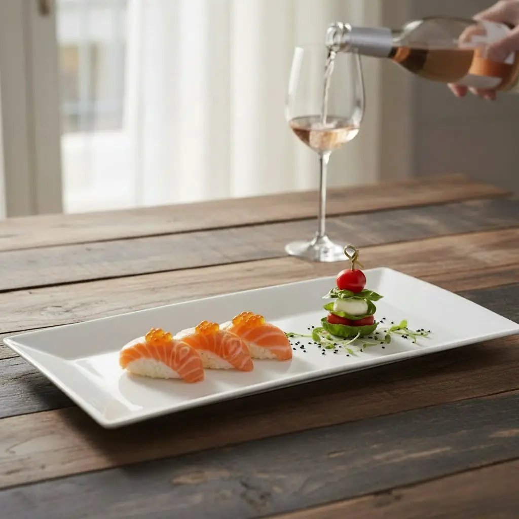 Ceramic Rectangle Shallow Platter – White, 14"x6.5" Kitchen & Dining Serving Platters