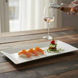 Ceramic Rectangle Shallow Platter – White, 14"x6.5" Kitchen & Dining Serving Platters
