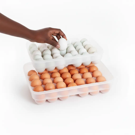 Egg Tray Storage Container with Lid – 34pc Kitchen Storage Food Container Covers
