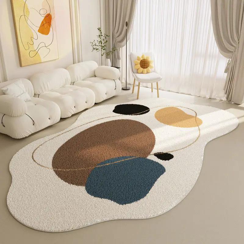 Irregular Pattern Area Rug, French Cream Rugs & Carpets Rugs