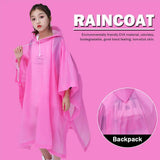 Kids EVA Rain Poncho with Drawstring Hood Kids Rainwear Rain Coats