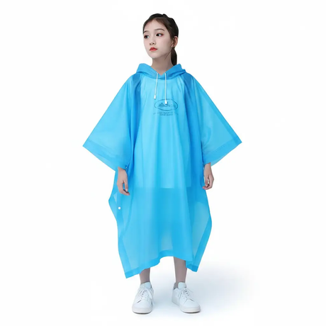 Kids EVA Rain Poncho with Drawstring Hood Kids Rainwear Rain Coats