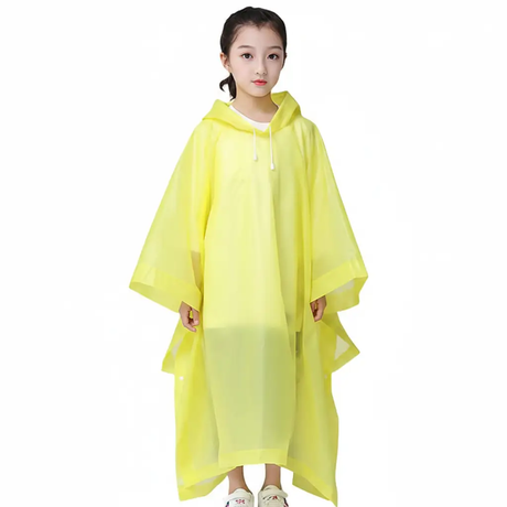 Kids EVA Rain Poncho with Drawstring Hood Kids Rainwear Rain Coats