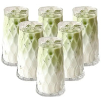 Diamond Rhombus Glass Cups, Set of 6 Glassware & Drinkware Drinkware Sets