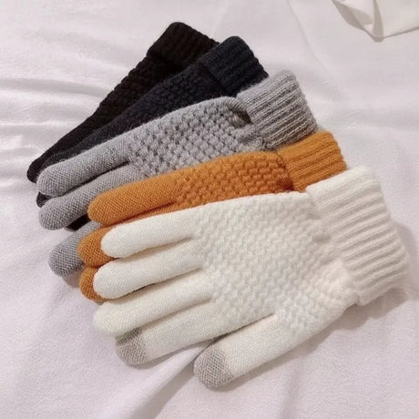 Winter Touchscreen Gloves, Fleece Lined Knit Wool Gloves & Winter Accessories Gloves & Mittens