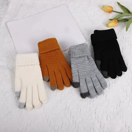 Winter Touchscreen Gloves, Fleece Lined Knit Wool Gloves & Winter Accessories Gloves & Mittens