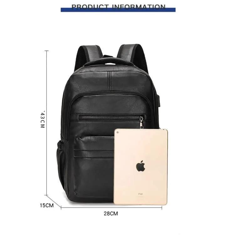 PU Leather USB Charging Backpack, Large Capacity Bags & Backpacks Laptop Backpacks