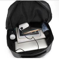 PU Leather USB Charging Backpack, Large Capacity Bags & Backpacks Laptop Backpacks