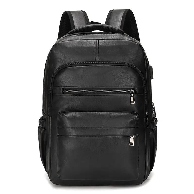 PU Leather USB Charging Backpack, Large Capacity Bags & Backpacks Laptop Backpacks