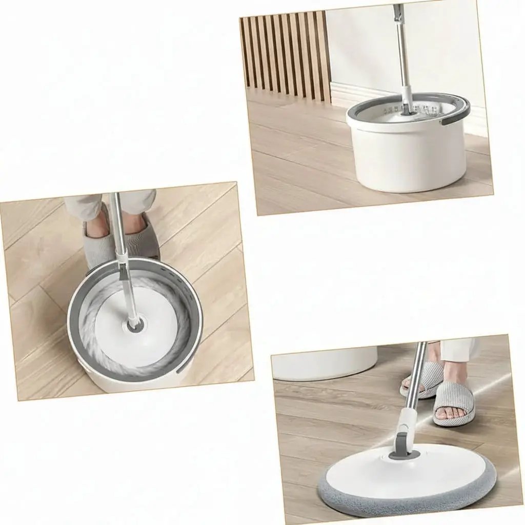 360° Hands-Free Spin Mop with Bucket Cleaning Supplies Mops