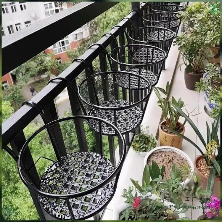 Metal Railing Flower Pot Holder Garden & Outdoor Plant Stands