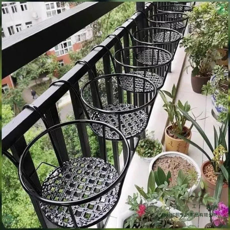 Metal Railing Flower Pot Holder Garden & Outdoor Plant Stands