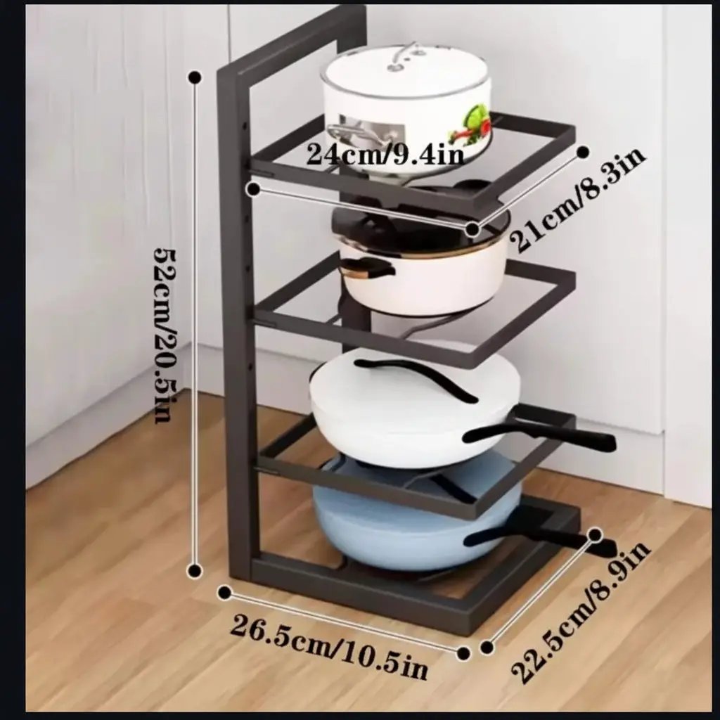 4-Layer Pot Rack Kitchen Storage Pot Racks