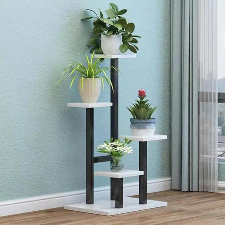 Multi-Layer Wooden Floral Display Rack Home Décor Rack Bookcases & Shelves