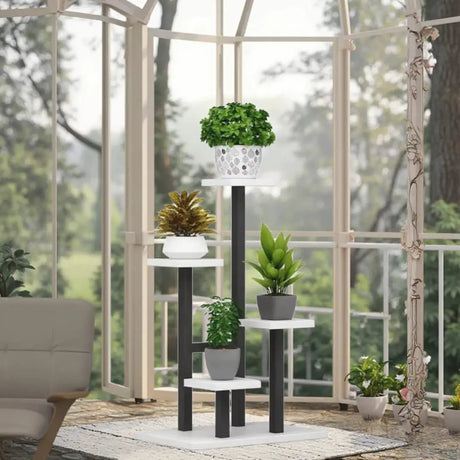 Multi-Layer Wooden Floral Display Rack Home Décor Rack Bookcases & Shelves