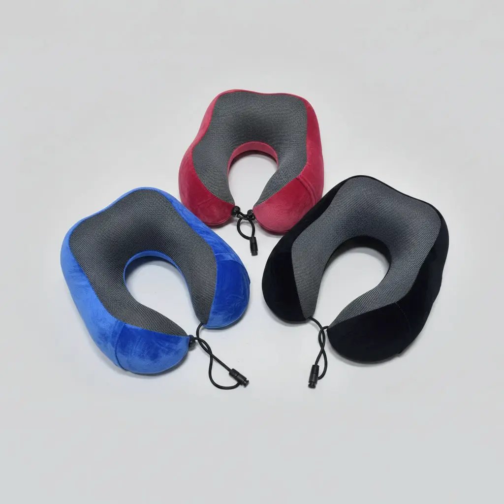 Microfiber Travel Neck Pillow with Hooded Cap Travel Accessories Travel Pillows