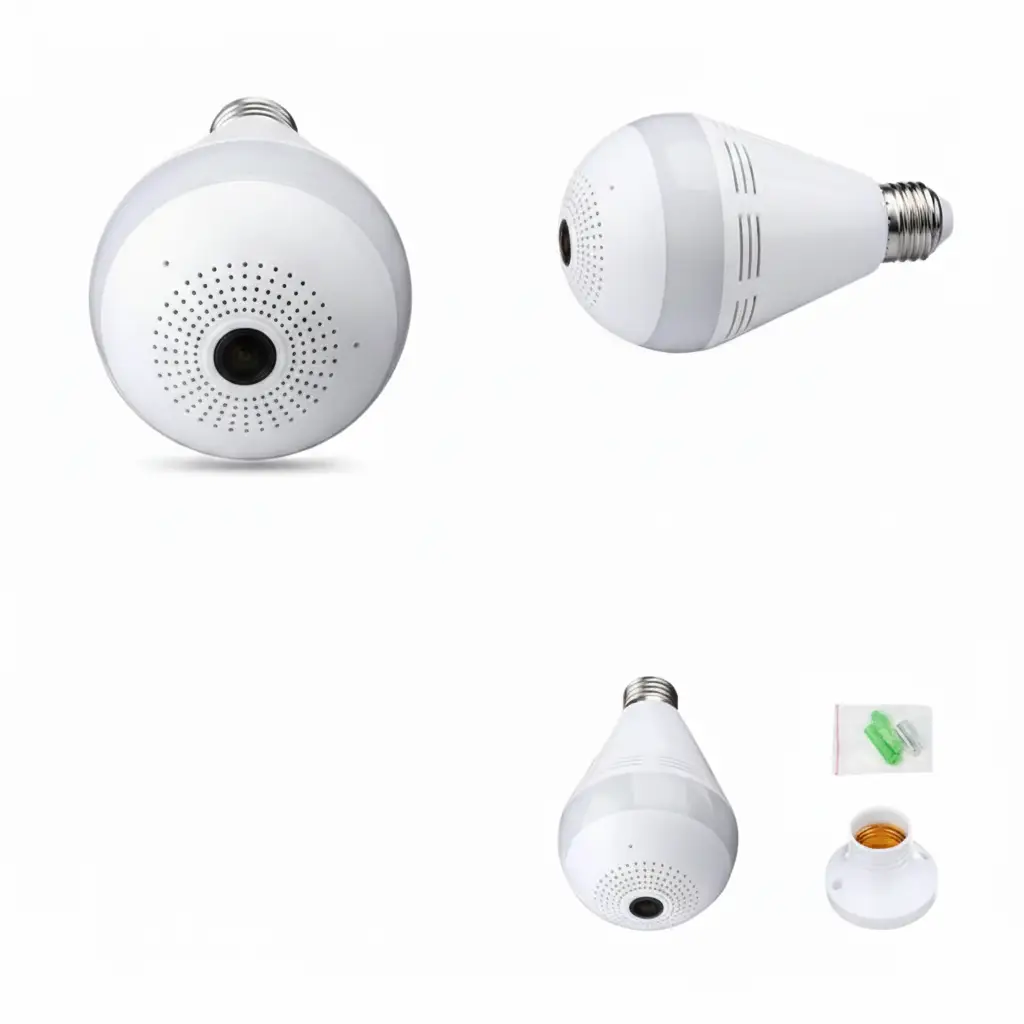 360° Panoramic WiFi Bulb CCTV Nanny Cam Security Cameras Surveillance Cameras