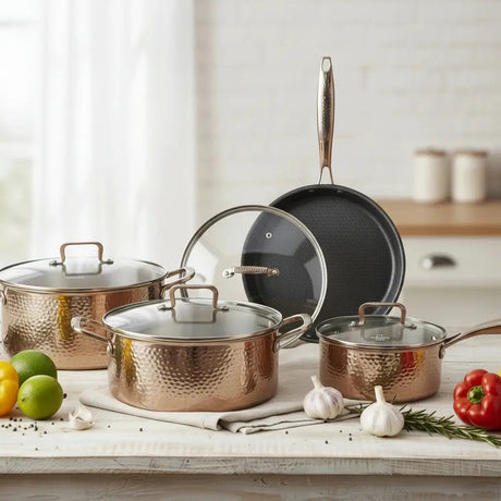 VK 99 Golden 8PCS Stainless Steel Cookware Set Cookware Cookware Sets