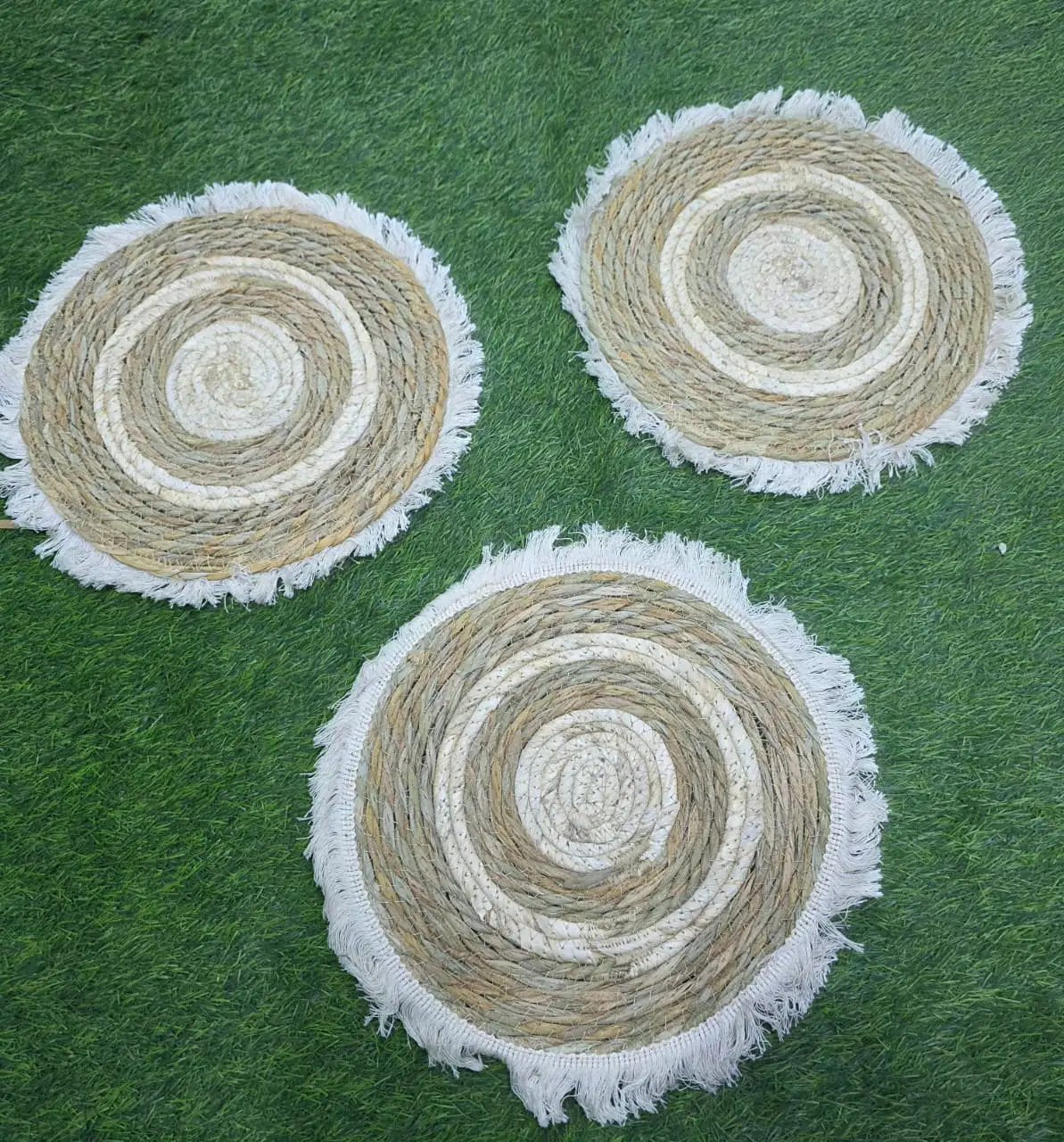 Modern Woven Rattan Placemats – Set of 6, 35cm Table Decor Placemats