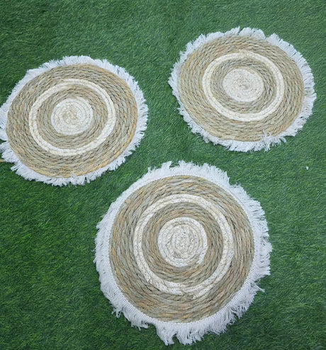 Modern Woven Rattan Placemats – Set of 6, 35cm Table Decor Placemats