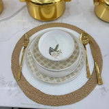 Round Braided Table Mats – Set of 6, 38cm Table Decor Placemats