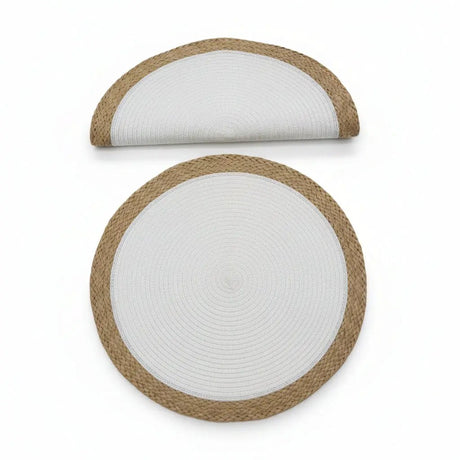 Round Braided Table Mats – Set of 6, 38cm Table Decor Placemats