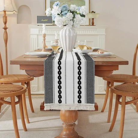Cotton Linen Table Runner with Tassels – 35x300cm Table Linen & Runners Table Runners