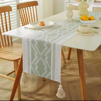 Cotton Linen Table Runner with Tassels – 35x300cm Table Linen & Runners Table Runners