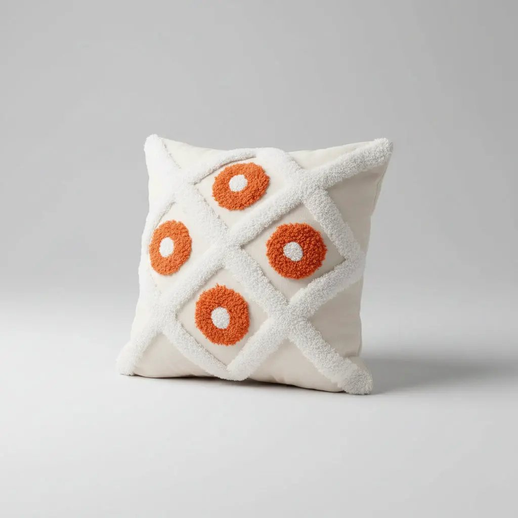 Boho Vintage Tufted Throw Pillow Cover – 45x45cm Home Decor Chair & Sofa Cushion Covers