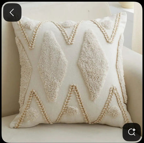 Boho Vintage Tufted Throw Pillow Cover – 45x45cm Home Decor Chair & Sofa Cushion Covers
