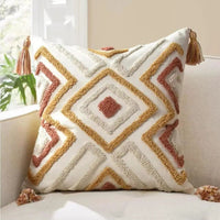 Boho Vintage Tufted Throw Pillow Cover – 45x45cm Home Decor Chair & Sofa Cushion Covers