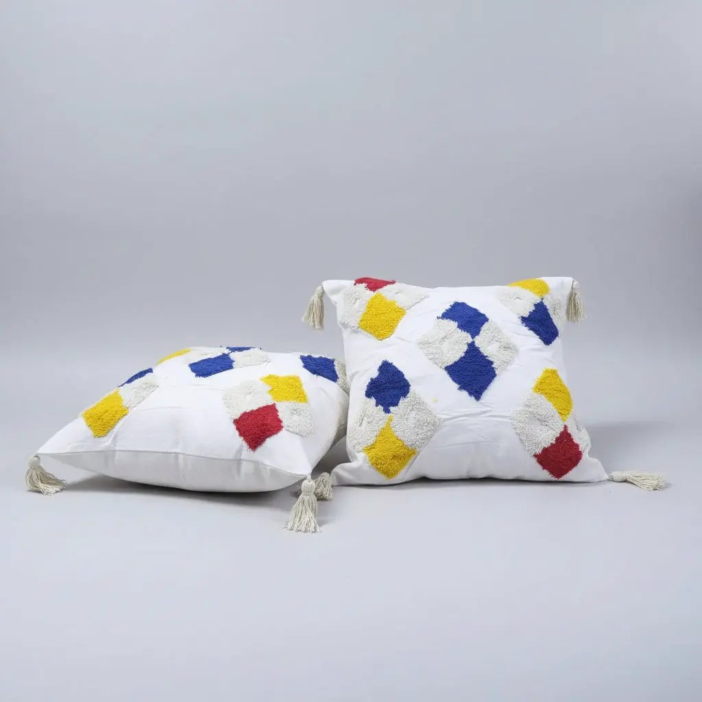 Boho Vintage Tufted Throw Pillow Cover – 45x45cm Home Decor Chair & Sofa Cushion Covers
